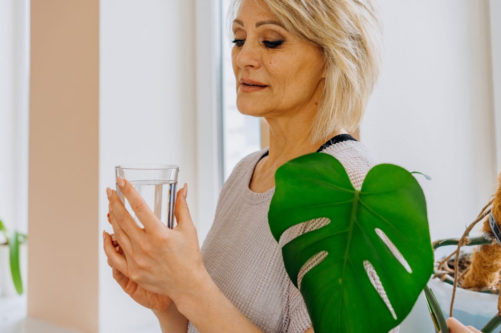 Woman over 50 starting morning routine to manage cortisol and weight gain after menopause