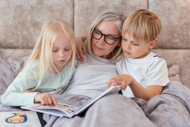 Wisdom after 50 shown in a grandmother talking with family