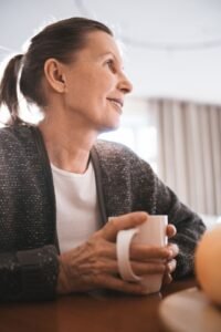 Woman over 50 supporting focus and attention after stress
